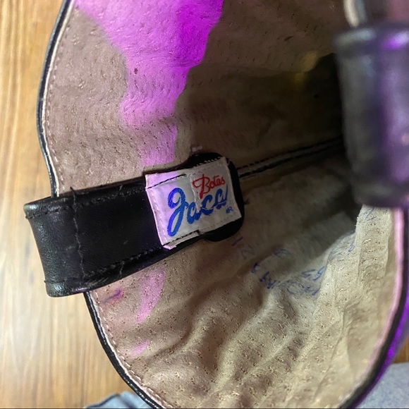 Vintage leather harness motorcycle boots - Picture 3 of 4